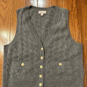 J. Crew Women's Cashmere Cable Knit Cardigan Vest